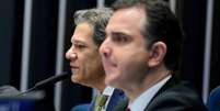 Haddad e Pacheco anunciaram nesta quinta acordo sobre desonera&ccedil;&atilde;o  Foto: Pedro Fran&ccedil;a/Ag&ecirc;ncia Senado / Estad&atilde;o