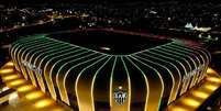Arena MRV iluminada em homenagem ao RS. (Reprodução / Atlético)  Foto: Esporte News Mundo