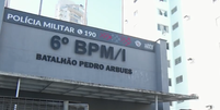 Fachada do 6º Batalhão da Polícia Militar do Interior (BPM/I) de Santos, no litoral de São Paulo  Foto: Reprodução/TV Globo