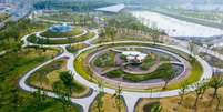 Parque em Shangai usa estratégia de cidades  Foto: esponja - Reprodução/China Daily / Perfil Brasil