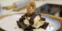 Crepe de chocolate com sorvete  Foto: Giu Giunti - O Melhor Prato