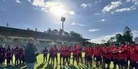 Foto Ricardo Duarte/Internacional - Legenda: Treino do Inter foi no complexo esportivo da PUC-RS  Foto: Jogada10