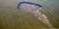 Localizado na República de Sakha, na região oriental da Rússia, cratera de um quilômetro de extensão foi descoberta em 1991 Foto: DW / Deutsche Welle