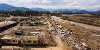 A cidade de Arroio do Meio foi uma das muitas que sofreram com as chuvas no Rio Grande do Sul, com bairros inteiramente desertos; apenas a parte central da cidade se salvou  Foto: Wilton Junior / Estadão / Estadão