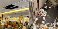 Um passageiro morreu de suspeita de ataque cardíaco e outros 30 ficaram feridos depois que um voo da Singapore Airlines enfrentou forte turbulência nesta terça-feira, 21  Foto: Reprodução/Redes Sociais 