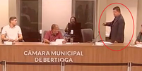 Vereador abandona plenário após se recusar a ler projeto de lei LGBTQIA+ em Bertioga, SP  Foto: Reprodução