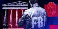 Ilustra&ccedil;&atilde;o de pessoa do FBI e museu de Londres  Foto: BBC News Brasil