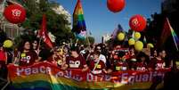 O desfile deste ano adotou o slogan "Nascer para ser Livre"  Foto: REUTERS/Ammar Awad