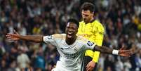 Vini Jr. marcou o segundo gol do Real Madrid contra o Borussia Foto: Carl Recine / Reuters