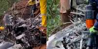 Destroços do bimotor foram encontrados nesta terça-feira, 4   Foto: Divulgação/Corpo de Bombeiros de Santa Catarina