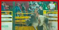 Peão desmaia após ser cabeceado e arremessado por touro em Minas Gerais  Foto: 