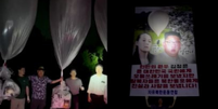 Sul-coreanos enviam balões com vídeos de k-pop, dinheiro e panfletos para a Coreia do Norte Foto: Reuters
