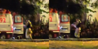Vídeo flagra policial atirando em paciente em ambulância  Foto: Reprodução/Facebook/Em pauta - com Flavio Nunes