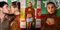 Sasha Meneghel causa de minissaia jeans e bolero de franjas decotado no São João da Thay; Veja fotos do look!.  Foto: Brazil News / Purepeople