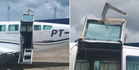 Porta de avião bimotor abriu durante voo do Recife até Maceió; incidente será investigado pelo Seripa  Foto: Reprodução/Redes Sociais