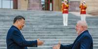 Xi Jinping recebeu Lula em visita de Estado do presidente brasileiro feita em abril do ano passado; eles vão se encontrar de novo no G-20, no Rio, e em Brasília. Foto: Ricardo Stuckert/Presidência da República / Estadão