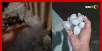 Moradores registram granizo do tamanho de ovos durante temporal no RS Foto: