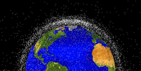A densidade dos detritos espaciais em órbita da Terra, segundo simulações da NASA (Imagem: NASA ODPO)  Foto: Canaltech