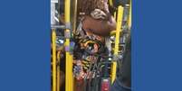Mulher fica presa por 2h na roleta do ônibus em Cabo Frio Foto: Reprodução: Helionai Gonçalves / Perfil Brasil