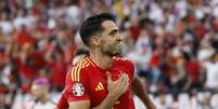 Merino comemora gol da vitória da Espanha sobre a Alemanha  Foto: Heiko Becker