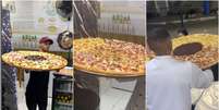 Restaurante viraliza com pizza 'Maracanã' de 80 cm  Foto: Reprodução/Instagram/@suanesoaresbscfestas
