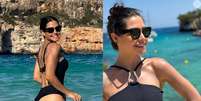 Thais Fersoza foi bastante elogiada após postar foto usando maiô com decote criativo nas redes sociais: 'Elegante'.  Foto: Reprodução, Instagram / Purepeople