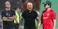 Cuca, Jorge Sampaoli e Fernando Diniz são alguns dos nomes especulados para técnico do Internacional  Foto: Fotos: Pedro Souza/Atlético / Gilvan de Souza/Flamengo / Lucas Merçon/Fluminense / Jogada10