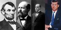 Abraham Lincoln, James Garfield, William McKinley e John F. Kennedy  Foto: Britannica / Perfil Brasil