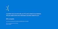 Imagem conhecida como "tela azul da morte" que afetou diversos usuários de Windows nesta sexta-feira  Foto: Imagem/ Divulgação / Estadão