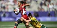 Brasil perdeu para equipe do Japão no rugby feminino nas Olimpíadas de Paris  Foto: Carl DE SOUZA / AFP / Lance!