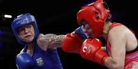 Bia Ferreira vence por decisão unânime e avança às quartas no boxe, entre 60kg, pelos Jogos de Paris  Foto: REUTERS/Peter Cziborra