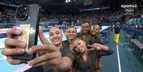 'Selfie' das medalhistas da ginástica viraliza por detalhe inusitado: 'Puro suco de Brasil' Foto: Reprodução/SporTV