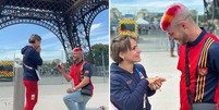 Judoca espanhola é pedida em casamento aos pés da Torre Eiffel  Foto: Reprodução/Instagram