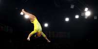 Rebeca Andrade se apresenta no salto na final do individual geral da ginástica  Foto: REUTERS/Hannah Mckay