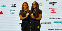 Jade Barbosa e Lorrane Oliveira  Foto: Jade Barbosa e Lorrane Oliveira, ginastas brasileiras medalhistas de bronze nos Jogos de Paris-2024 ( Pedro Suaide) / Olimpíada Todo Dia