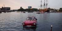 Desfile de veículos anfíbios cruza canais em Amsterdã, Holanda
1º/08/2024
Reuters TV via REUTERS  Foto: Reuters