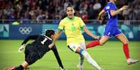 Gabi Portilho marcou o gol da vitória contra a França, em Nantes  Foto: Getty Images