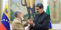 Celso Amorim em encontro com ditador Nicolás Maduro, em Caracas, Venezuela, em março de 2023.  Foto: @NicolasMaduro via Twitter / Estadão