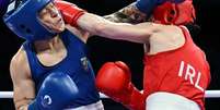 Bia Ferreira enfrentou irlandesa Kellie Harrington na semifinal em Paris  Foto: MMohd Rasfan / AFP / Lance!