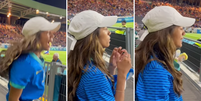 Rayssa Leal assistindo ao jogo da seleção feminina de futebol  Foto: Reprodução/Instagram