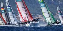 João Siemsen e Marina Arndt disputaram três regatas no Nacra 17 em Paris 24.  Foto: World Sailing/Lloyd Images / Esporte News Mundo