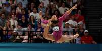 Rebeca Andrade fica em 4° lugar na final da trave  Foto: Reuters