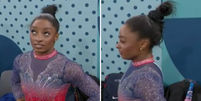 Reação de Simone Biles após nota de Rebeca Andrade no solo viraliza na web: ‘Acho que ela levou essa’  Foto: Reprodução/TV Globo