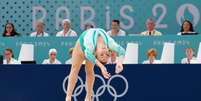 Ana Barbosu durante apresentação no solo nos Jogos de Paris  Foto: REUTERS/Mike Blake