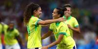 Gabi Portilho comemora gol do Brasil contra a Espanha na semi dos Jogos de Paris  Foto: Luisa Gonzalez/Reuters