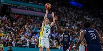 Brasil x EUA no basquete masculino nos Jogos de Paris.  Foto: Wander Roberto/COB / Olimpíada Todo Dia