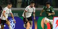 Felipe Anderson, do Palmeiras, disputa bola com Pulgar. No fim das contas, o Flamengo perdeu, mas avan&ccedil;ou&nbsp;  Foto: Cesar Greco/Palmeiras / Jogada10