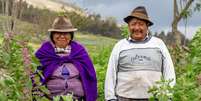 Agricultores indígenas em um campo de quinoa no Equador  Foto: Getty Images / BBC News Brasil