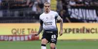 Fagner (Corinthians) durante jogo contra o Juventude, no dia 04.08.2024 Foto: Associated Press / Alamy Stock Photo