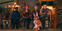 Kevin Hart (Roland), Cate Blanchett (Lilith), Jamie Lee Curtis (Tannis), Ariana Greenblatt (Tiny Tina) e Florian Munteanu (Krieg) em 'Borderlands'.  Foto: Katalin Vermes/Lionsgate/Divulgação / Estadão